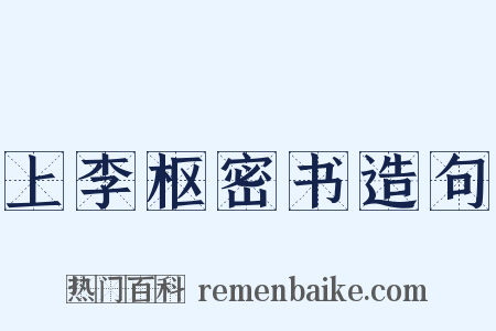 上李枢密书造句是什么意思的图片